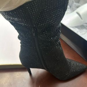 Black sparkle boots.